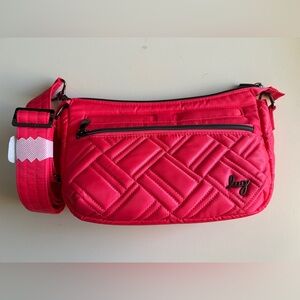 LUG DASH CROSSBODY CORAL RED NWT